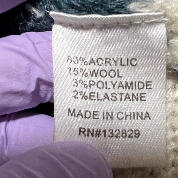 Lovers+Friends Womens Green White Striped Wool Blend Knit Sweater Glitters Sz SM - Picture 6 of 9